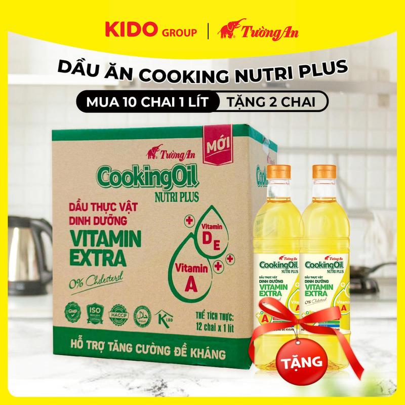 Dầu Ăn Tường An CookingOil Nutri Plus 1L x 10 Chai Tặng 2 chai - E2E Thực Phẩm…