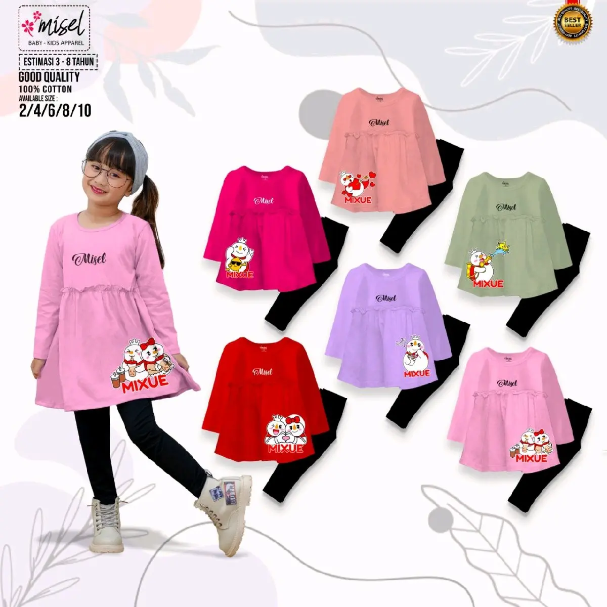 SET KAOS TUNIK LEGING MISEL