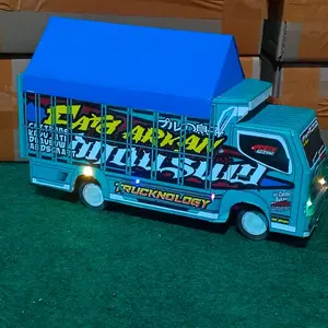 miniatur truck oleng full lampu dan terpal