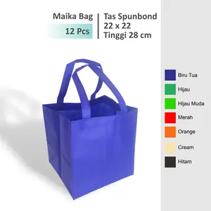 (12 Pcs) Tas Hajatan 22x22 Tinggi 28 cm / Tas Box Nasi / Tas Spunbond