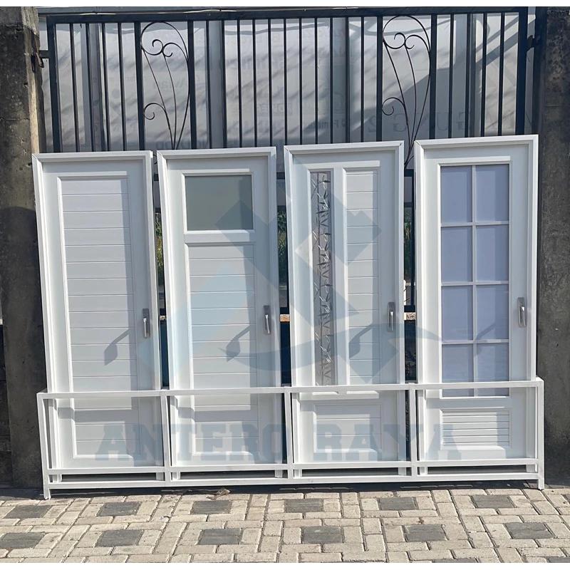 Pintu Kamar Mandi Metro UPVC Full Panel Set Handle Minimalis Premium Merah 5