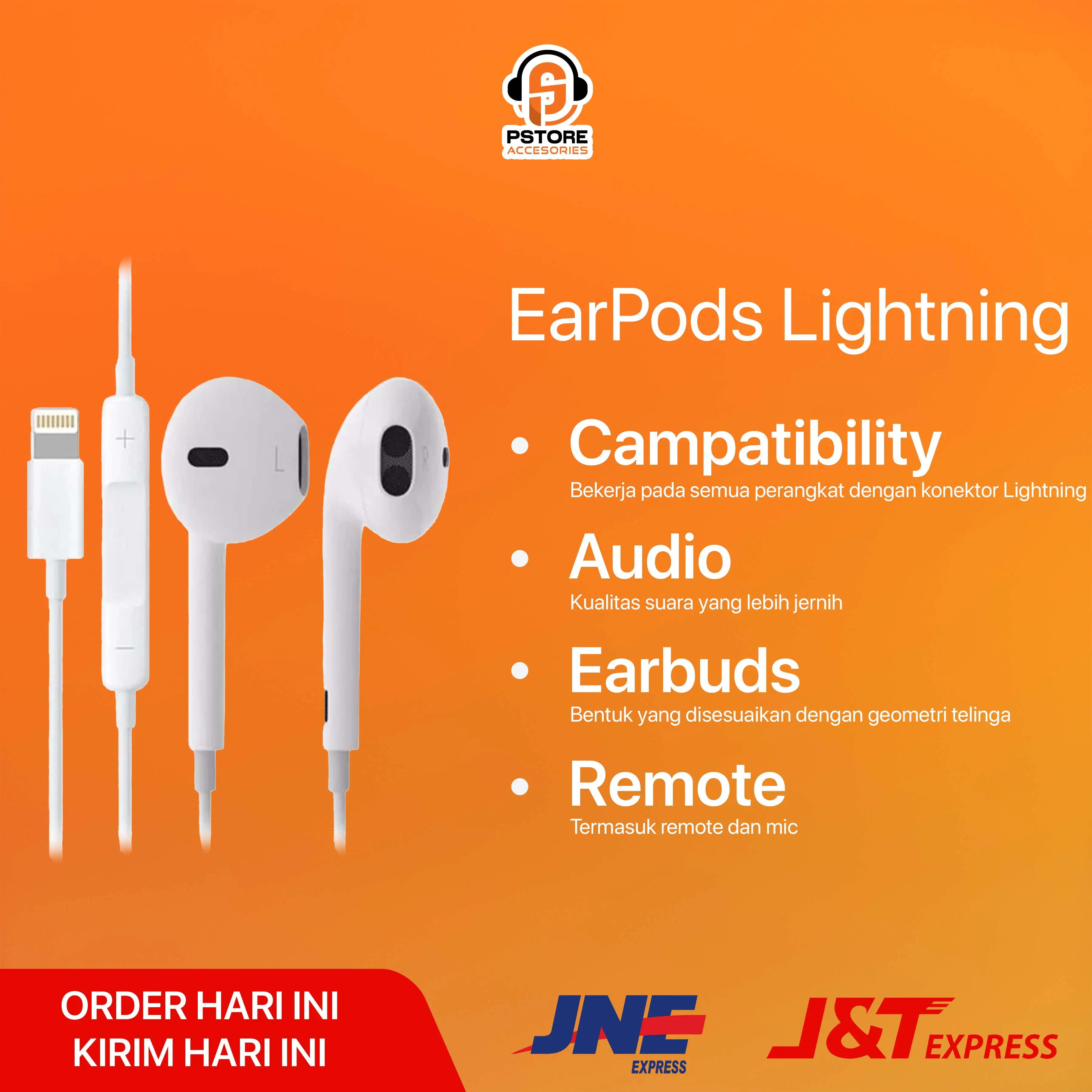 EarPods Lightning Connector GARANSI 1 TAHUN Bass Earphone