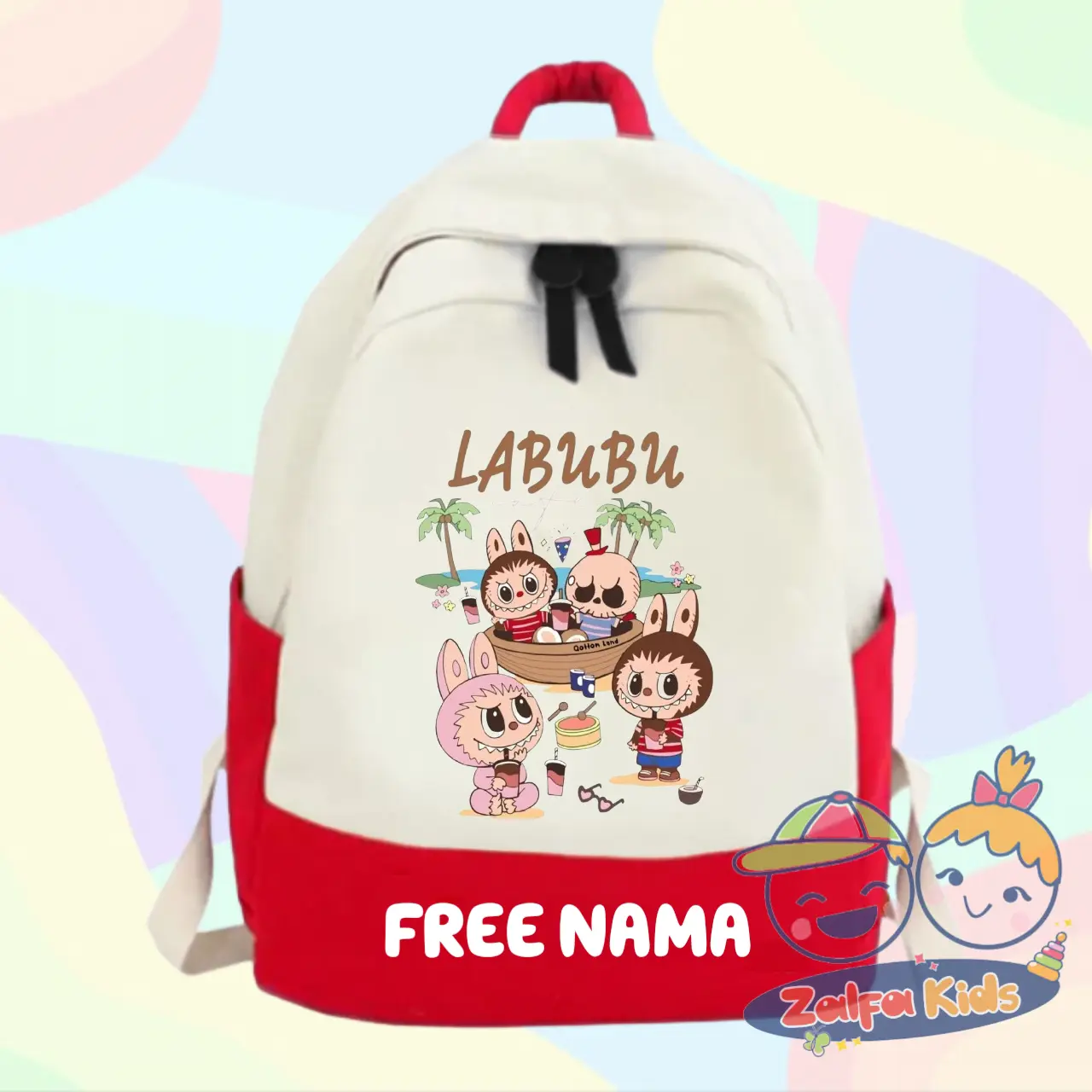 TAS RANSEL ANAK TAS SEKOLAH ANAK LABUBU MACARONS - FREE CETAK NAMA Fashion