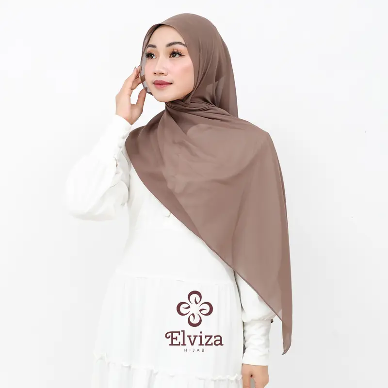 Elviza - Jilbab Pashmina Ceruty Tali Babydoll/Pashmina Tali syal instan Kerudung Muslim 2