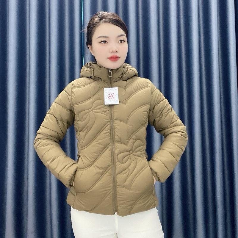 Áo Phao Siêu Nhẹ Nữ Áo Khoác Mùa Đông Trần Nơ