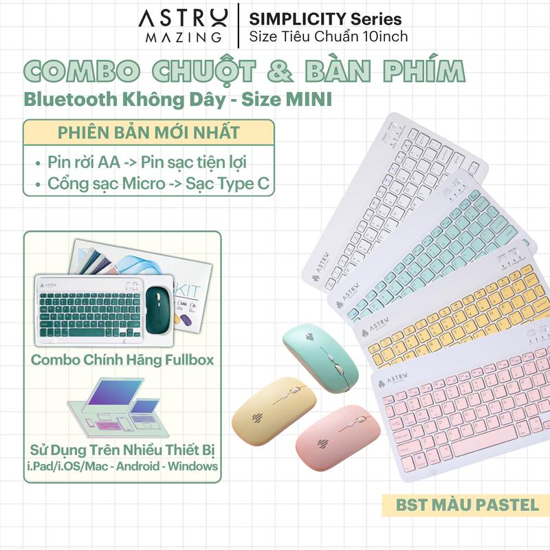 Combo chuột và bàn phím AstroMazing bluetooth không dây size mini cho thiết bị điện tử