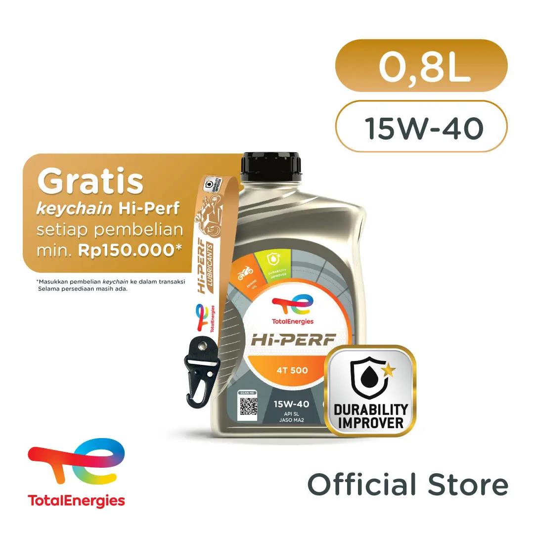 TotalEnergies - Hi-Perf 4T 500 15W-40 Oli Motor 0.8L