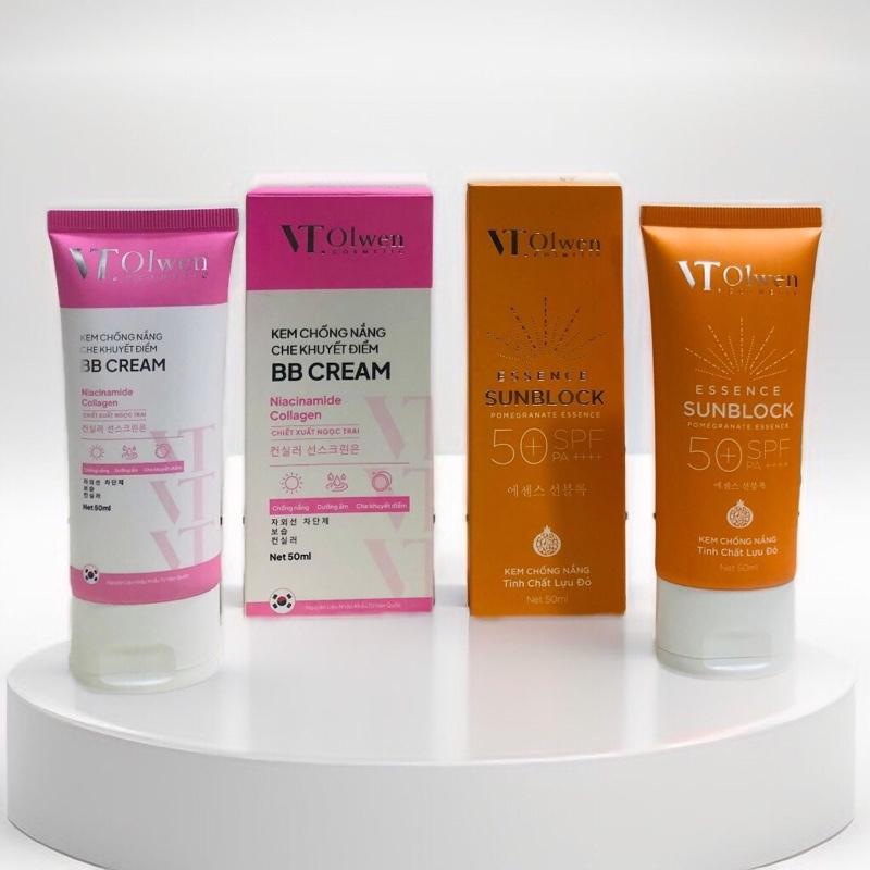 VT Olwen Kem Chống Nắng Essence Sunblock Tinh Chất Lựu Đỏ SPF 50+/PA+++ 50ml Dành Cho Da Khô Kiềm Dầu Hiệu Quả Cung Cấp Độ Ẩm Mềm Mịn