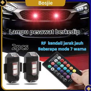 【Bosjie】Lampu Led Motor  7 Warna Kelap Rechargeable Anti Air dengan Kabel Vario Mio Beat Scoopy Nmax Pcx Mobil