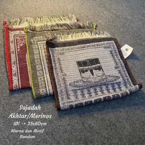 Sajadah Akhtar Murat Merinos 2MK UK 35x60 CM PAKET 10 pcs Karpet Sholat Motif Elegan Bahan Merinos untuk Rumah dan Masjid