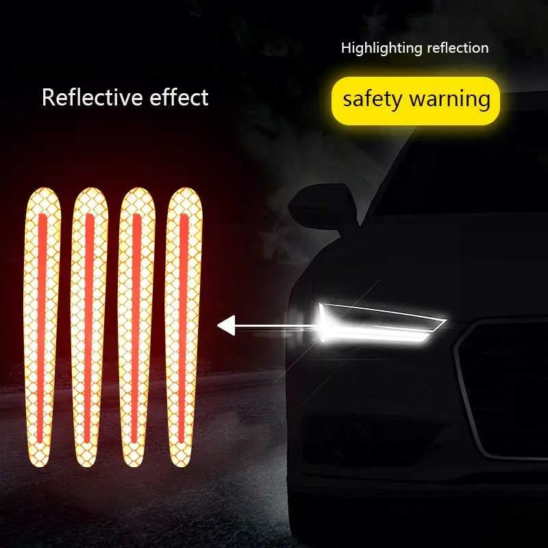 Sticker Reflective Gagang Pintu Mobil Car Scratch Resistant 4 PCS - 1184 Bumper sticker truck stiker  reflektif 6