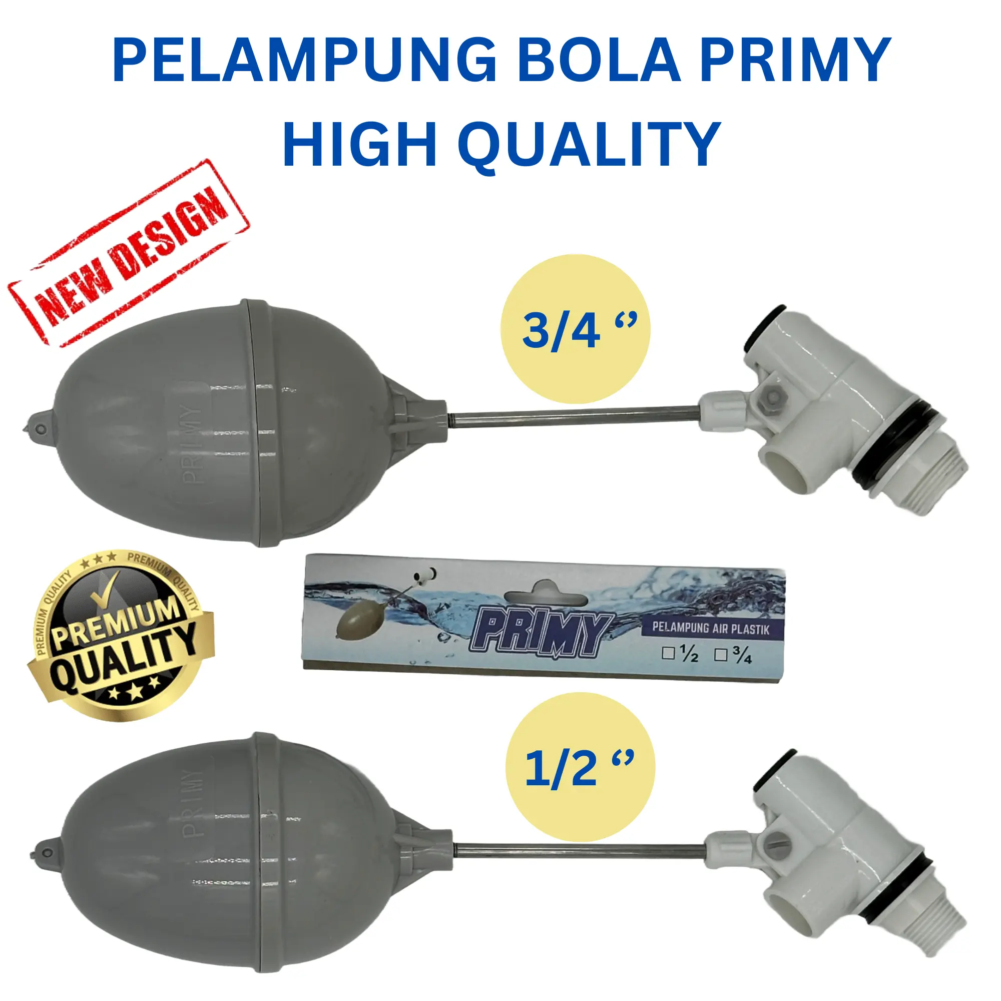 Keran Pelampung Air / Plampung Bola / Pelampung Tandon PVC Primy 1/2” 3/4” / 1/2 inch / 3/4 inch