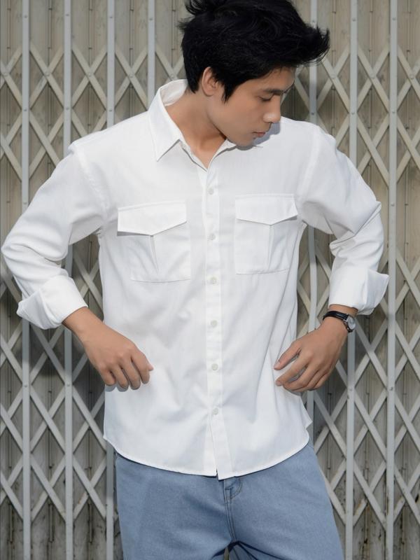 Áo Sơ Mi Hydra Oxford Nam Nữ Có Túi Vải Cotton
