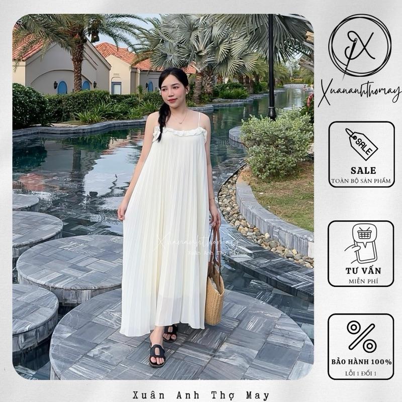  Váy 2 dây maxi dập ly - Xuananhthomay 