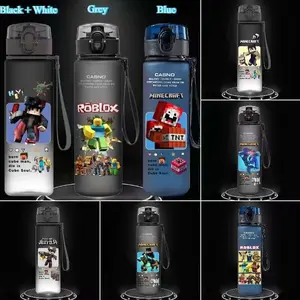 MC Water Cup Cartoon Game Roblox Direct Drinking Frosted Water Bottle Heat-Resistant Primary School Students Water tumbler botol air Kitchenware