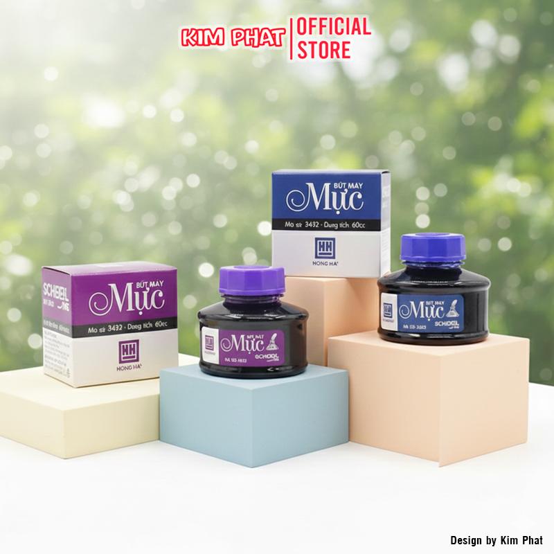 Mực bút máy Hồng Hà 3432 3457 3468 - Xanh Tím Đen