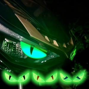 Calcomanías de Ojo de Gato Luminosas 3D, Calcomanías para Motocicleta que Brillan en la Noche, Decoración para Autos, Stickers Reflectantes Decorativos 3D para Autos y Motocicletas