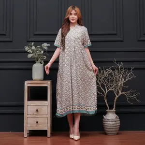 Daster Amira Midi Wanita Busui friendly - Homedress Motif Simple Daily Dress Daster Nyaman Bumil