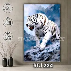 WALLPAPER DINDING 3D MOTIF HARIMAU PUTIH KEREN DAN GAGAH - BUAT RUANGAN ANDA MENJADI LEBIH KEREN DAN AESTHETIC