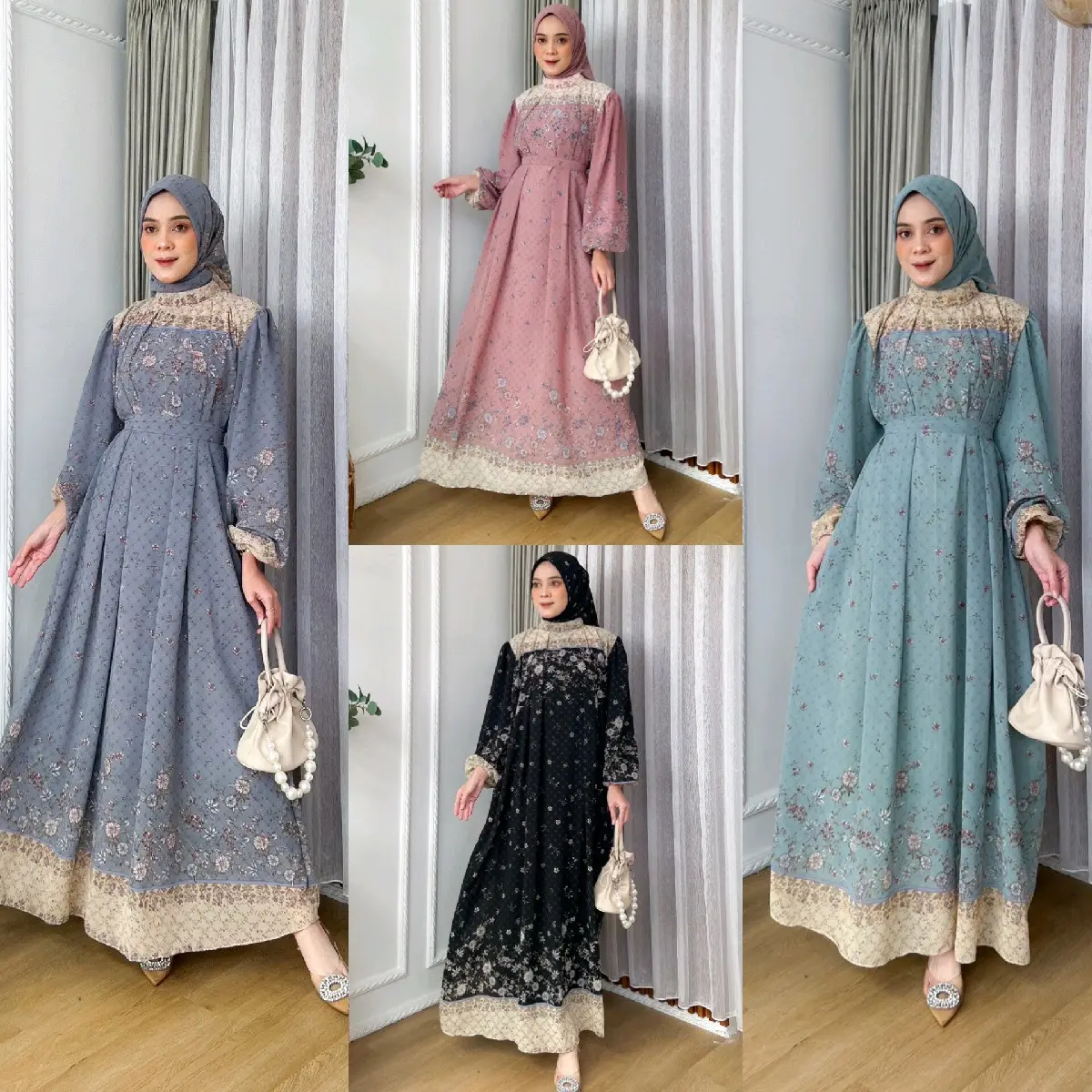 [Byaeesya] ZAHIRA SET HIJAB DRESS | Set Gamis Ceruty Kondangan