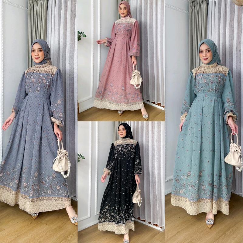 [Byaeesya] ZAHIRA SET HIJAB DRESS | Set Gamis Ceruty Kondangan 0