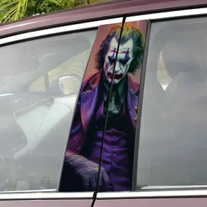 2 pcs Stiker Variasi Pilar BC Pintu Jendela Mobil Bahan Vinyl Antigores Motif Animasi Anime Kartun KPOP Marvel Manga