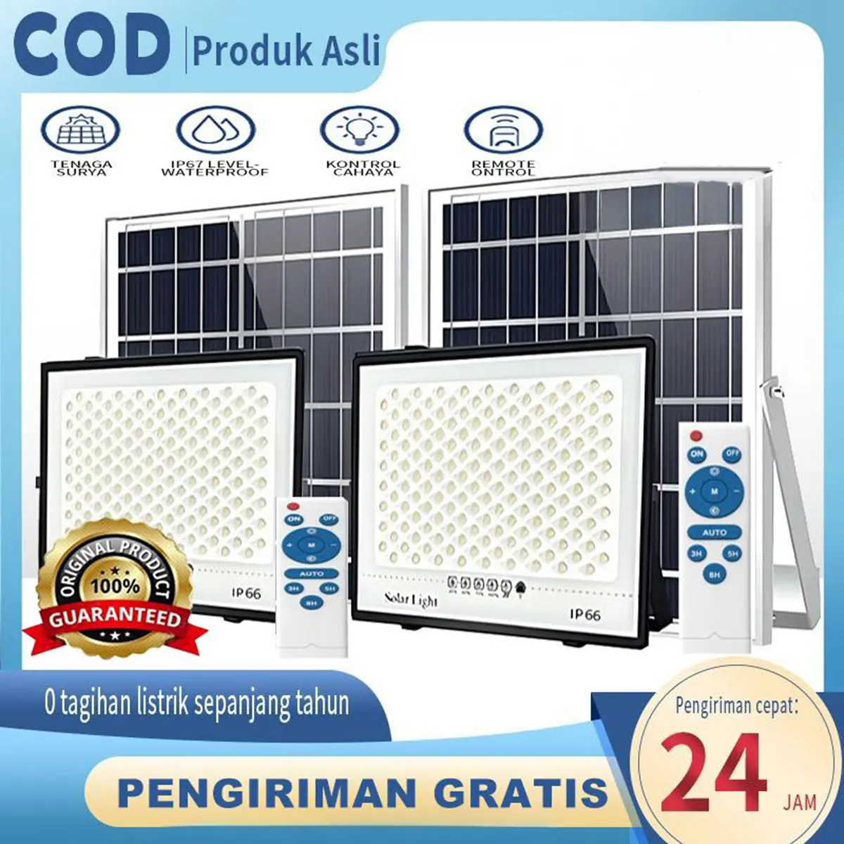 【Ready Stock】 Lampu tenaga surya Lampu Tenaga Surya Saat Malam Hari Lampu Tembak Lampu Panel Surya Dalam Rumah Outdoor Otomatis Lampu solar panel Tahan air IP67 LED Lampu sorot Emergency Super terang 1000W tahan lama 12H Lampu tenaga matahari