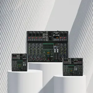 AIBEDO AK 4 /6/8 Saluran Mixer Audio Profesional Dapat dihubungkan ke catu daya mobil 12v 99 DSP USB Mini Audio Interface Untuk Merekam Mixer 48V Phantom Power Supply audio mixer yang paling murah Adaptor power Amplifier Male masjid sound