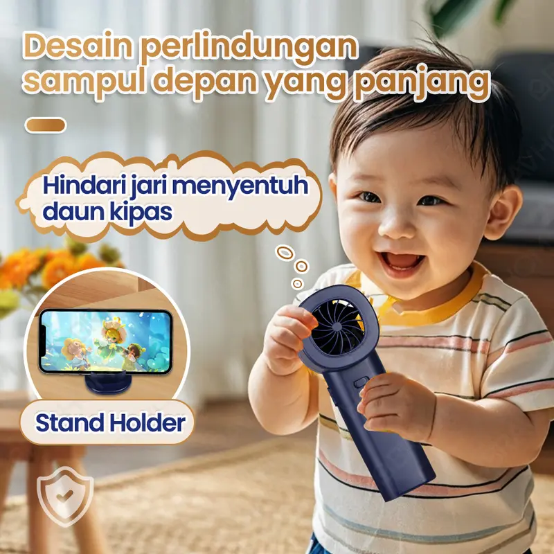 (COD)Bravhom Kipas Angin Turbo Portable LED Display 100 Gear 4000mAh Lampu Malam Dudukan kipas  kerajaan 6