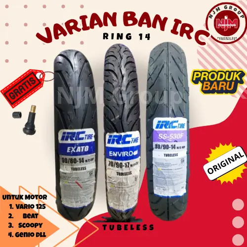 Ban IRC Enviro NR91 Ring 14 (70/90 80/90 90/90) Tubeless Gratis Pentil