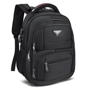 POLO SUPER Tas Ransel Pria 16 Inci Waterproof Anti Air dengan 5 Slot Restleting & Kunci Taman Original Import Trendy untuk Laptop 14" dan Aksesoris