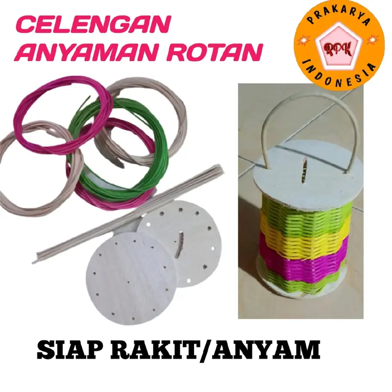paket bahan tempat pensil rotan kerajinan diy 2
