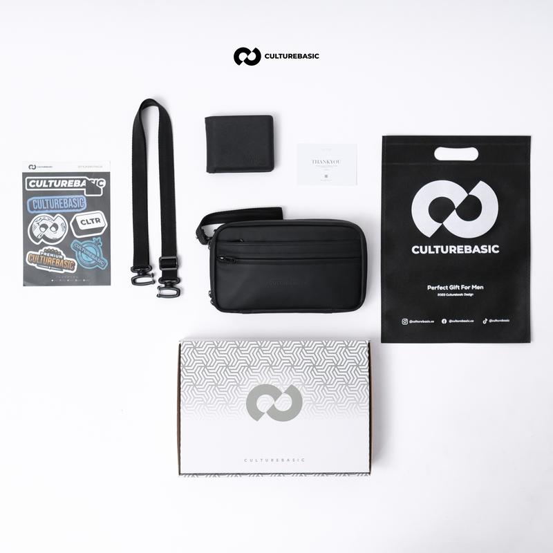 Culture Basic | All Waistbag/Clutchbag Bundling Include Soft Box ( Waistbag/Clutchbag + Dompet + Soft Box ) Tas Selempang Pinggang Pria | Handbag Waterproof 4