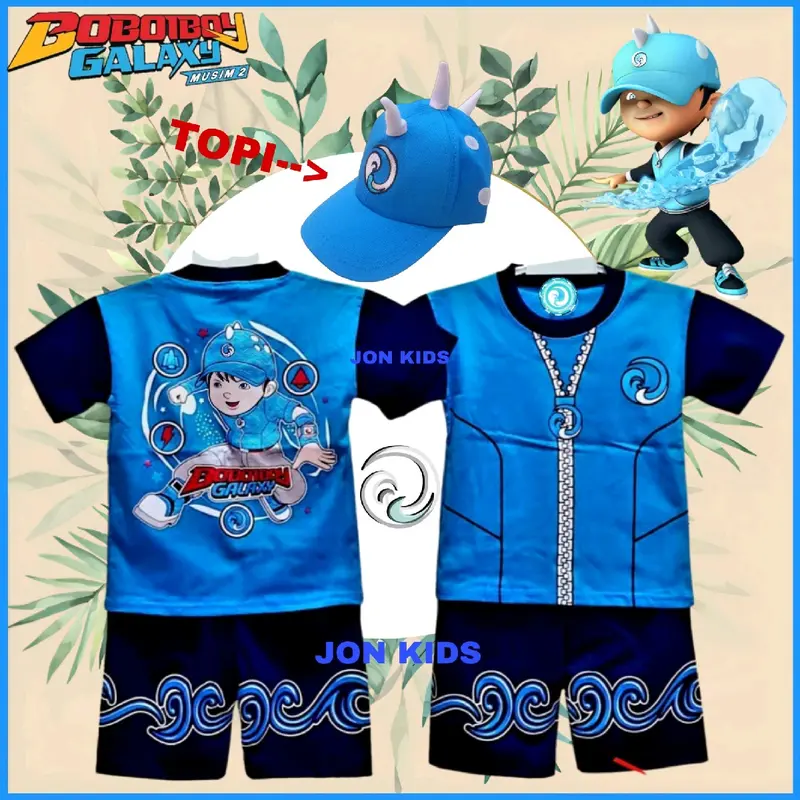 setelan baju kostum boboiboi air terbaru lengan pendek/baju boboiboi air lengan pendek Kids 0