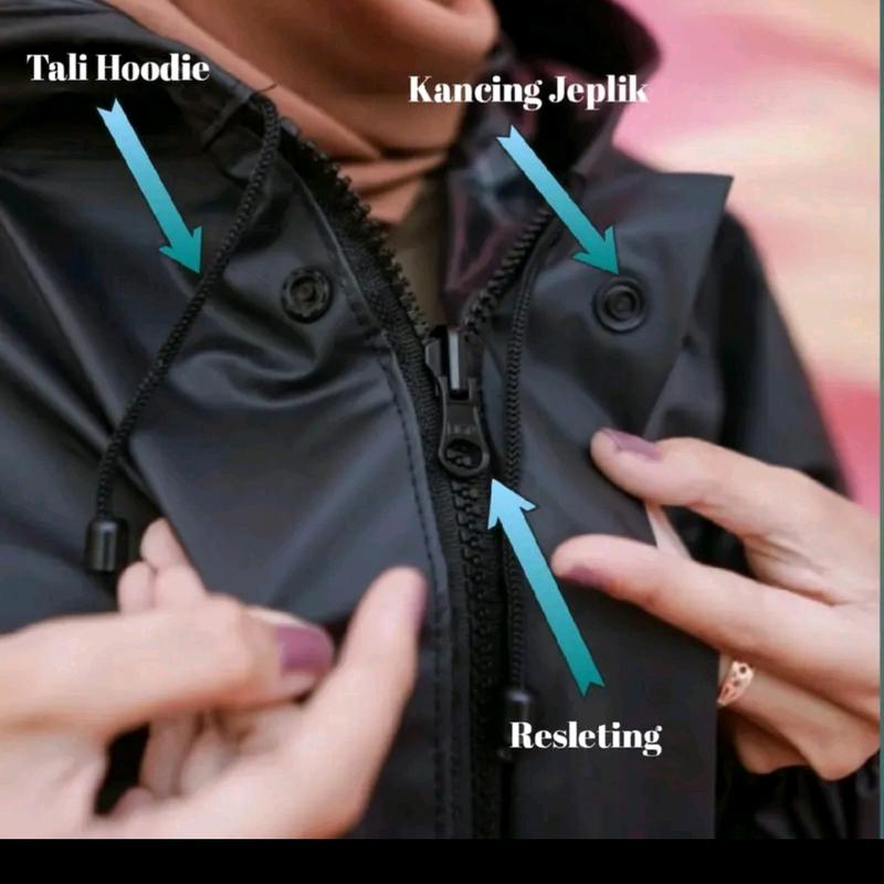 JAS HUJAN DEWASA PRIA WANITA TEBAL MANTEL HUJAN UNISEX BAHAN PREMIUM KUAT Setelan Biru Merah Hijau 3