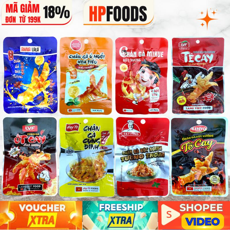 Combo MIX 5 cái chân gà rút xương các loại Anna lala Heyyo Tê cay Tứ Xuyên Bách…