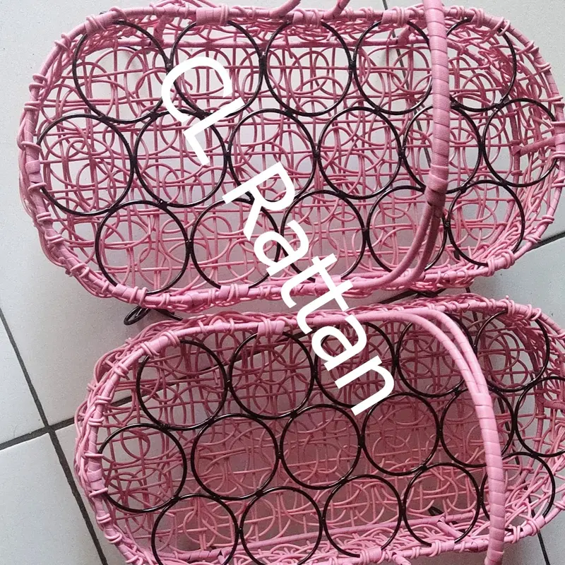 keranjang aqua brekele rotan sintetis, rak aqua rotan sintetis 4