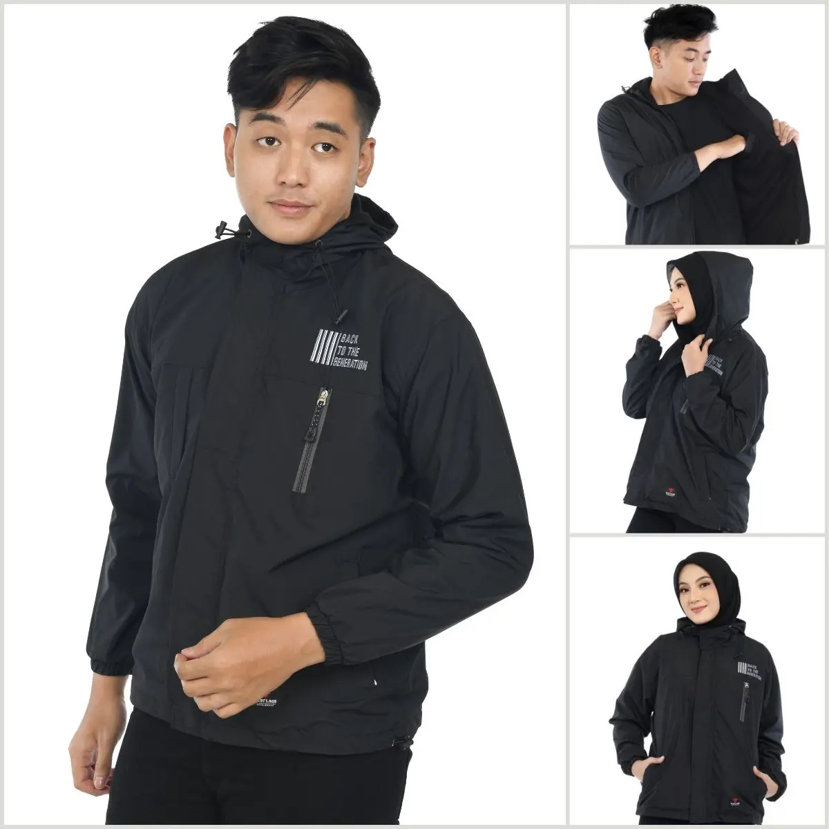 Jaket Parasut Pria Red Flags Terbaru Waterproof Anti Air Anti Angin - Bomber, Tebal