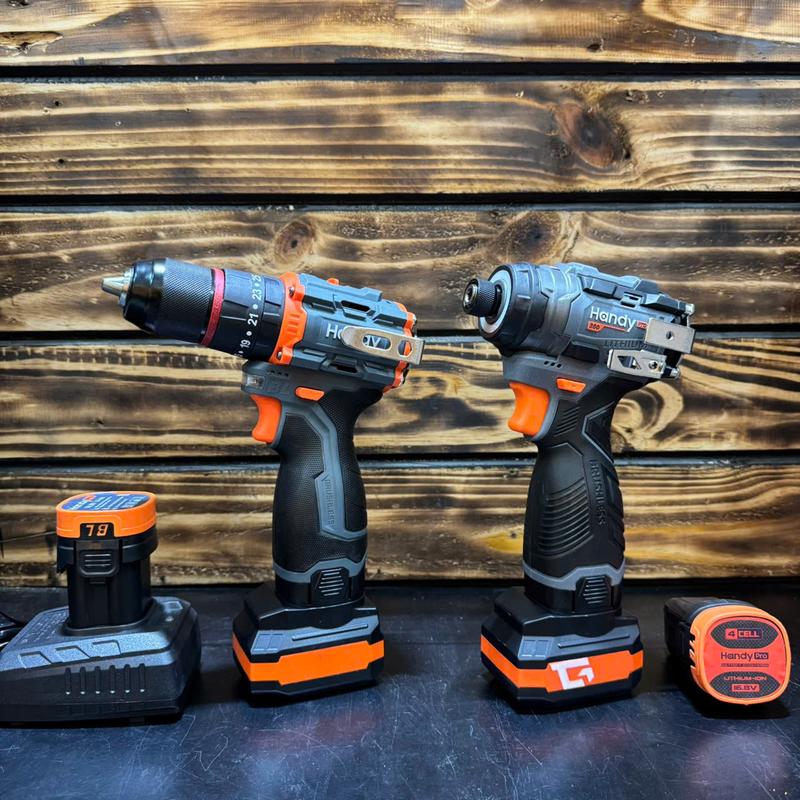 [COMBO 2 BỘ] Máy khoan HANDY và chuyên vít búa HANDY 16,8vol chuyên vít - Máy khoan 10mm 3 chức năng - động cơ không chổi than- PIN 8CELL + 4CELL