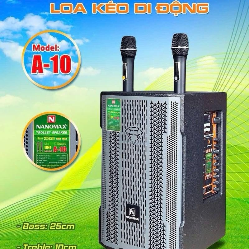 Loa Kéo A10 Nanomax – Công Suất 350W Bass 25cm Mic UHF Hát Karaoke Cực Hay