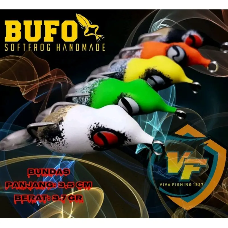 Bufo softfrog bundas + lure + casting + umpan pancing + umpan gabus + soft frog + umpan casting