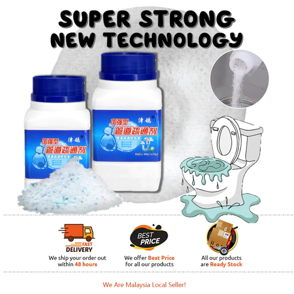 CLOG REMOVER UBAT SUMBAT JAMBAN SINKI KEPING SODA KUAT RAWATAN PEMBERSIH PIPE RUMAH TOILET BOWL