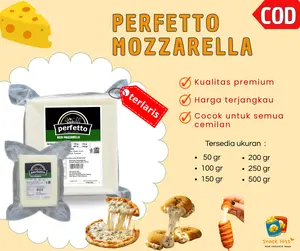Perfetto Keju Mozarella Perfetto 250 gram 200 gr Mozzarella Lumer Mulur Isian Corndog Nashville Premium Cheese