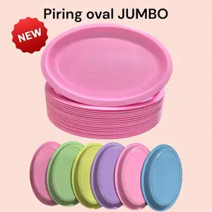Piring  lauk oval jumbo bahan plastik untuk ikan gurame goreng