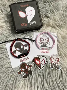 Gelang Couple Spiderman Miles & Gwen Special Edition Terbaru Unisex Plastik Manik-manik Hadiah Romantis untuk Pasangan
