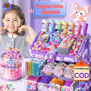 tatatoy Lem Krim Guka Set Diy Kotak Hadiah Anak-anak Mainan Murah Stiker Guka Akun Tangan Set Guka Lem Krim Kapasitas Ekstra Besar Edisi Deluxe Stiker Anak Perempuan dan Anak-anak Kotak Penyimpanan Mainan Guka Kerajinan Kertas Buah