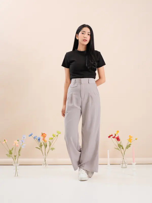 Oro Pants Polyester Celana Kulot Panjang Wanita Kantor Celana Kantor Basic Formal Anti Kusut Outfit Cewek Remaja Kekinian celanakulot celana panjang unsex celana grey Kain Variasi Kancing Nyaman Bawahan Standar Kain Kancing Melar Legging Casual Dark 0