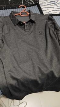 Product Review of Men's silk fabric fake two POLO loose grid solid color casual T-shirt with silk print top Menswear Lingerie from u**r b**u 1