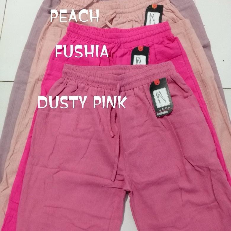 HARUKA PANTS LINEN CRINKEL SUPERJUMBO MUAT SAMPAI 100kg Wanita 9