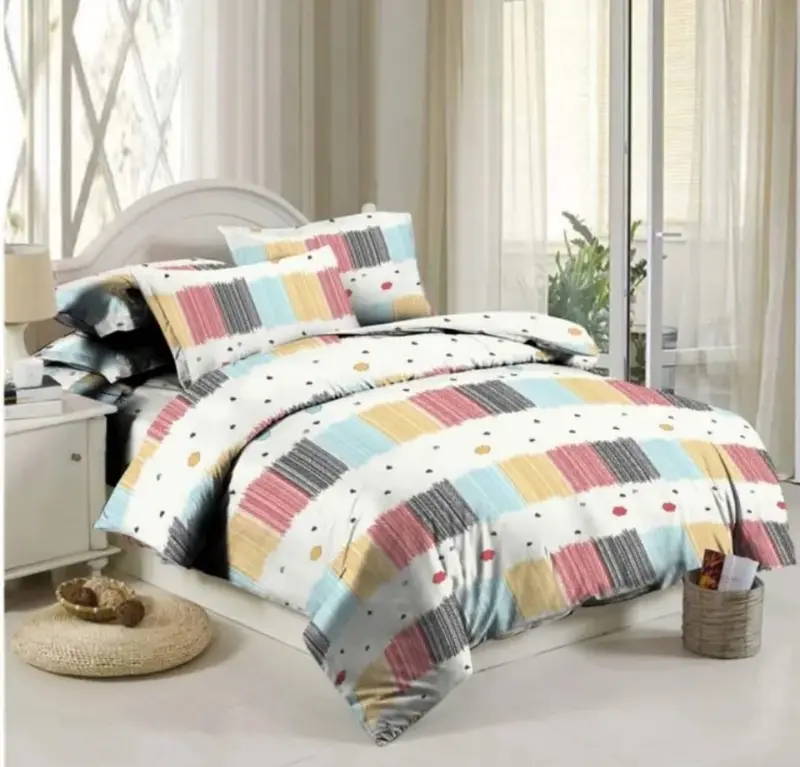 Promo Sprei Aesthetic Viral Motif Rainbow Beats Seprei Abstrak Kekinian Bahan Katun Lembut King Size 180 x 200 Anti Luntur 5